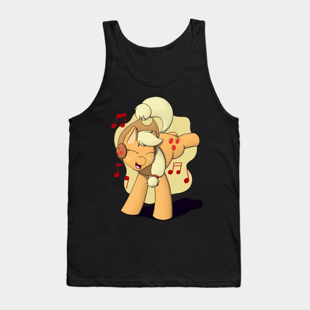 Applejack with Headphones Tank Top by Heartbeat Unicorn